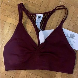 Maroon Fabletics sports bra